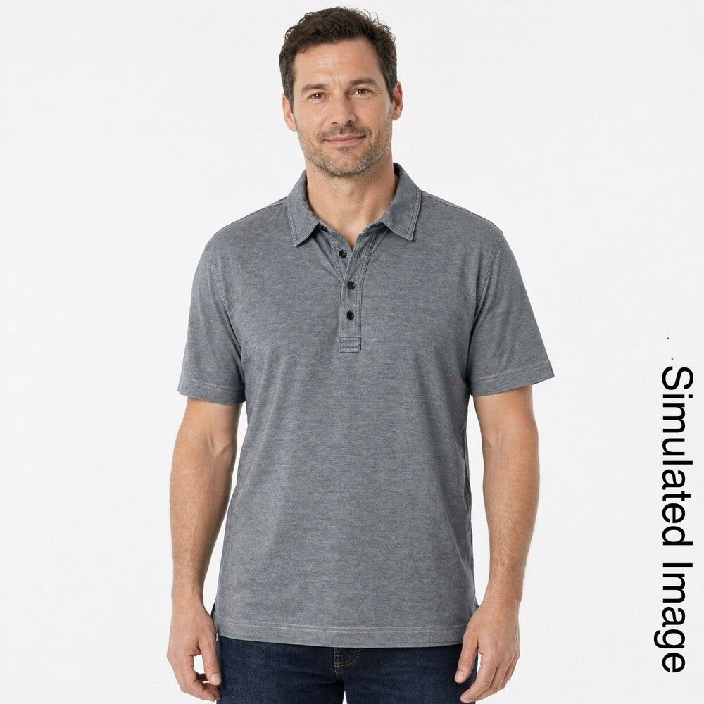TravisMathew Polo Shirt Mens Large Gray Pima Cotton Blend Golf Peru